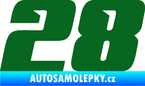 Samolepka Startovní číslo 28 typ 6 tmavě zelená