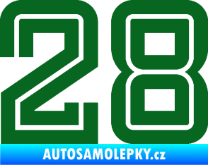 Samolepka Startovní číslo 28 typ 7 tmavě zelená