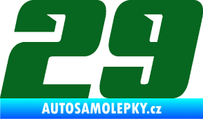 Samolepka Startovní číslo 29 typ 6 tmavě zelená