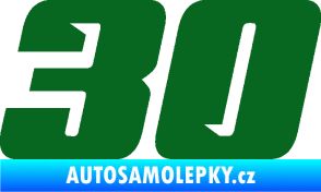 Samolepka Startovní číslo 30 typ 6 tmavě zelená