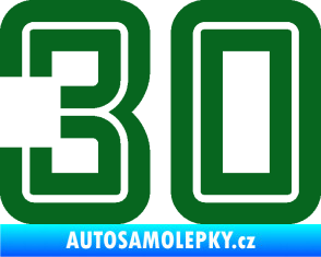 Samolepka Startovní číslo 30 typ 7 tmavě zelená