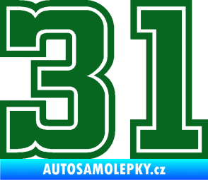 Samolepka Startovní číslo 31 typ 5 tmavě zelená