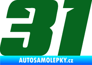 Samolepka Startovní číslo 31 typ 6 tmavě zelená
