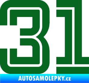 Samolepka Startovní číslo 31 typ 7 tmavě zelená