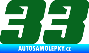 Samolepka Startovní číslo 33 typ 6 tmavě zelená