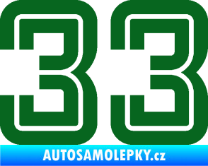 Samolepka Startovní číslo 33 typ 7 tmavě zelená