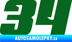 Samolepka Startovní číslo 34 typ 6 tmavě zelená