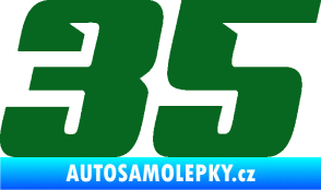 Samolepka Startovní číslo 35 typ 6 tmavě zelená