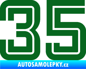 Samolepka Startovní číslo 35 typ 7 tmavě zelená
