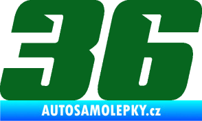 Samolepka Startovní číslo 36 typ 6 tmavě zelená