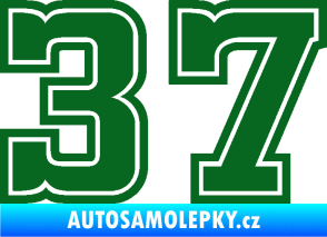 Samolepka Startovní číslo 37 typ 5 tmavě zelená