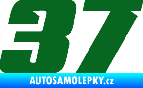 Samolepka Startovní číslo 37 typ 6 tmavě zelená