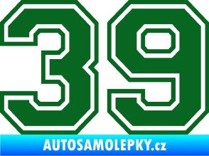 Samolepka Startovní číslo 39 typ 4 tmavě zelená