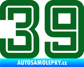 Samolepka Startovní číslo 39 typ 7 tmavě zelená