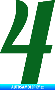 Samolepka Startovní číslo 4 typ 3 tmavě zelená