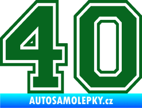 Samolepka Startovní číslo 40 typ 4 tmavě zelená