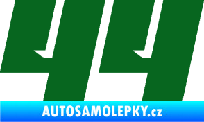 Samolepka Startovní číslo 44 typ 6 tmavě zelená