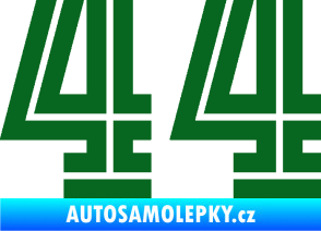 Samolepka Startovní číslo 44 typ 7 tmavě zelená
