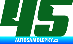 Samolepka Startovní číslo 45 typ 6 tmavě zelená