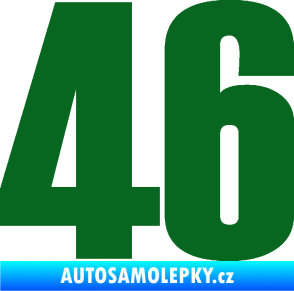 Samolepka Startovní číslo 46 typ 2       tmavě zelená
