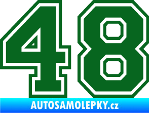 Samolepka Startovní číslo 48 typ 4 tmavě zelená