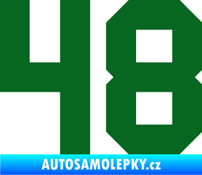 Samolepka Startovní číslo 48 tmavě zelená