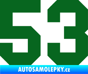 Samolepka Startovní číslo 53 tmavě zelená