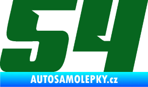 Samolepka Startovní číslo 54 typ 6 tmavě zelená