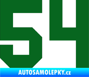 Samolepka Startovní číslo 54 tmavě zelená