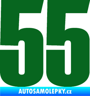 Samolepka Startovní číslo 55 typ 2   tmavě zelená