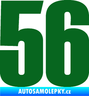 Samolepka Startovní číslo 56 typ 2   tmavě zelená