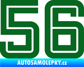 Samolepka Startovní číslo 56 typ 7 tmavě zelená