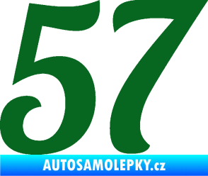 Samolepka Startovní číslo 57 typ 3 tmavě zelená
