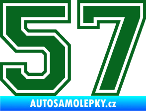 Samolepka Startovní číslo 57 typ 4 tmavě zelená