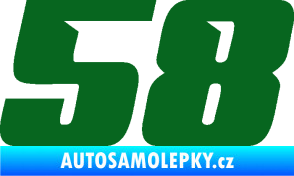 Samolepka Startovní číslo 58 typ 6 tmavě zelená