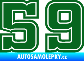 Samolepka Startovní číslo 59 typ 5 tmavě zelená
