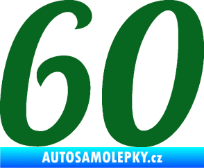 Samolepka Startovní číslo 60 typ 3 tmavě zelená