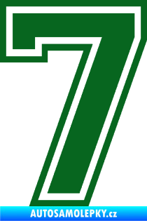 Samolepka Startovní číslo 7 typ 4 tmavě zelená
