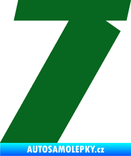 Samolepka Startovní číslo 7 typ 6 tmavě zelená