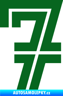 Samolepka Startovní číslo 7 typ 7 tmavě zelená