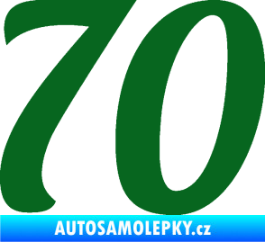 Samolepka Startovní číslo 70 typ 3  tmavě zelená