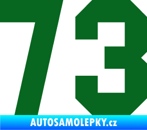 Samolepka Startovní číslo 73 tmavě zelená