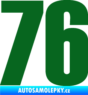 Samolepka Startovní číslo 76 typ 2       tmavě zelená