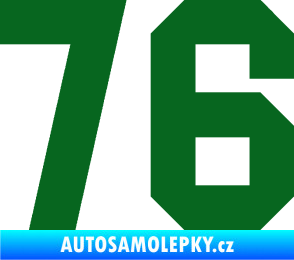 Samolepka Startovní číslo 76 tmavě zelená