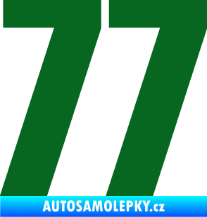 Samolepka Startovní číslo 77 typ 2        tmavě zelená