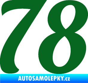 Samolepka Startovní číslo 78 typ 3   tmavě zelená