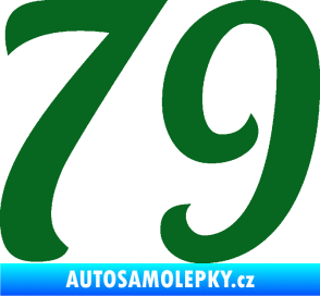 Samolepka Startovní číslo 79 typ 3   tmavě zelená