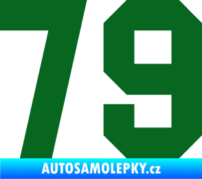 Samolepka Startovní číslo 79 tmavě zelená