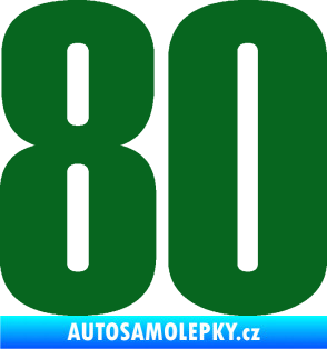 Samolepka Startovní číslo 80 typ 2           tmavě zelená