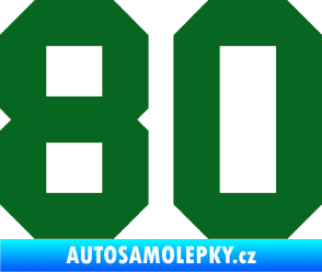 Samolepka Startovní číslo 80 tmavě zelená
